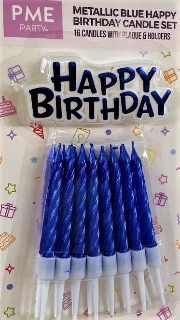 Svíčky Happy birthday modré